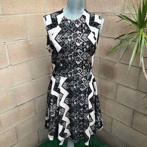 love, Fire Black Lace on Lace Mini Dress EUC